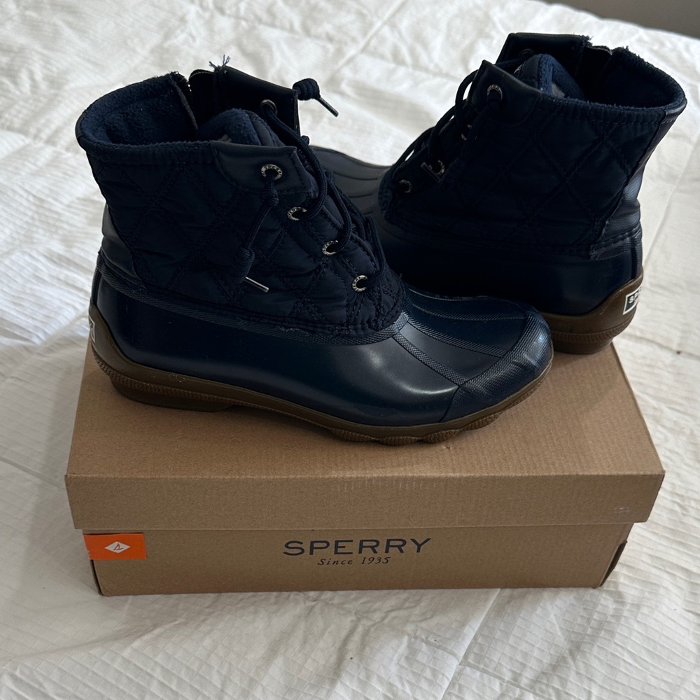 Sperry Dark Blue Quilted Duck Boots